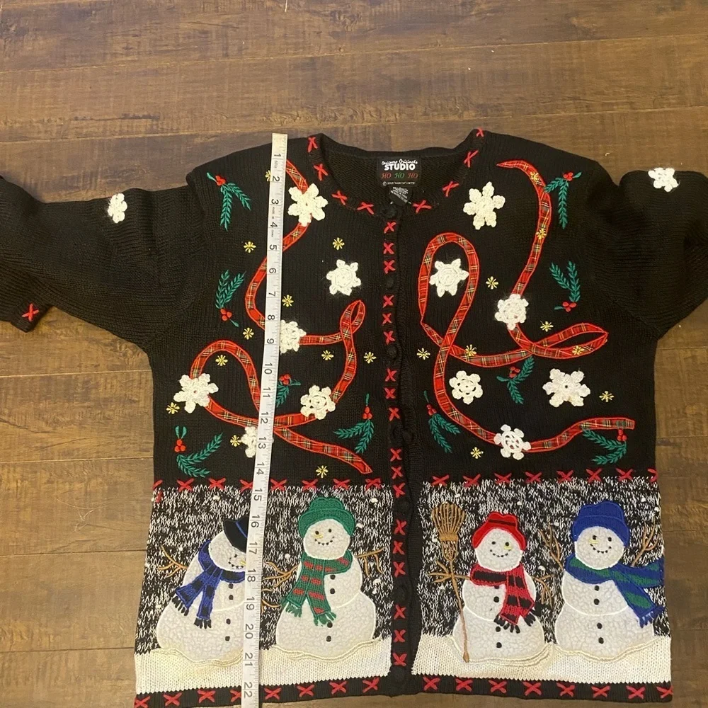 Studio Ho Ho Ho Snowmen Christmas sweater - Picture 9 of 12